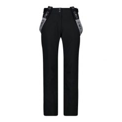 Spodnie damskie narciarskie CMP 34W4496. Czarne spodnie materiałowe damskie CMP, bez wzorów, sportowe. W wyprzedaży za 666.20 zł.