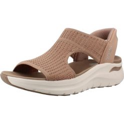 Sandały SKECHERS 119466S Brązowy. Brązowe sandały damskie Skechers, bez wzorów, z tkaniny, bez obcasa. Za 263.99 zł.