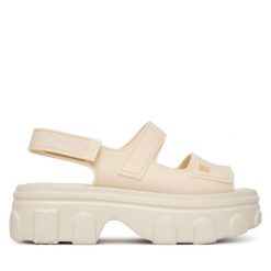 Sandały Melissa. Brązowe sandały damskie Melissa, bez wzorów, bez obcasa, na koturnie. Za 578.99 zł.