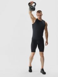 4F Spodenki treningowe slim szybkoschnące męskie - czarne M. Czarne szorty sportowe męskie 4f, m, z dzianiny, na fitness i siłownię. W wyprzedaży za 79.99 zł.