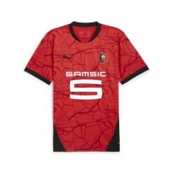 Męska domowa koszulka Stade Rennais F.C. 24/25 PUMA Red Black. Czarne t-shirty sportowe męskie Puma, m, bez ramiączek, do biegania. W wyprzedaży za 270.85 zł.