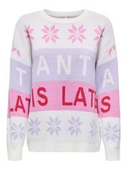 ONLY Sweter w kolorze biało-lawendowo-różowym rozmiar: M. Białe swetry klasyczne damskie Only, m, bez kołnierzyka. Za 82.99 zł.