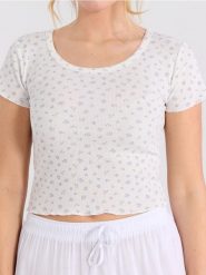 Koszulka ze wzorem all over - wielobarwny. T-shirty damskie Sinsay, l, bez wzorów, bez kołnierzyka. W wyprzedaży za 12.99 zł.