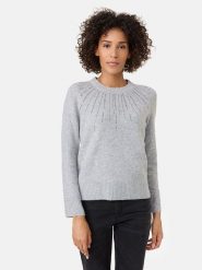 Gerry Weber Sweter w kolorze szarym rozmiar: 44. Szare swetry klasyczne damskie Gerry Weber, z wełny, bez kołnierzyka. Za 180.06 zł.