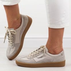 Szare skórzane półbuty damskie Vinceza 7933. Szare półbuty damskie VINCEZA, bez wzorów, ze skóry, eleganckie, bez obcasa. Za 209.00 zł.