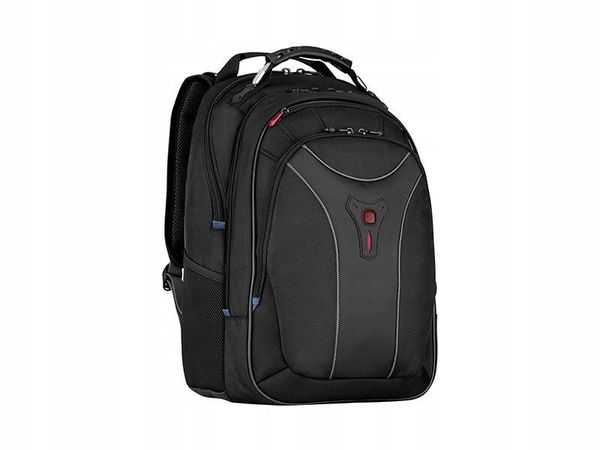 Plecak Carbon z kieszenią na laptopa do 17,3' (43 cm). Czarne plecaki damskie Wenger, bez wzorów, z materiału. Za 500.99 zł.