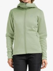 Bluza z kapturem damska Didriksons Anneli Fullzip 3. Zielone bluzy z nadrukiem damskie Didriksons, l, z elastanu. Za 388.25 zł.