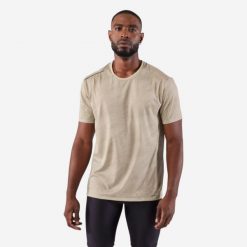 Koszulka do biegania męska Kiprun Run 500 Dry+. Białe t-shirty sportowe męskie KALENJI, l, z materiału, bez ramiączek, do biegania. Za 39.99 zł.