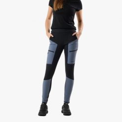 Spodnie outdoor Wędrówki Damska Swedemount Trondheim Trekking Tights wodoodporne. Czarne spodnie dresowe damskie SWEDEMOUNT, na lato, bez wzorów, z tkaniny. Za 329.99 zł.