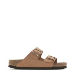 Klapki turystyczne uniseks Birkenstock Arizona Earthy Vegan Pecan. Brązowe klapki i japonki męskie Birkenstock, ze skóry. Za 534.00 zł.