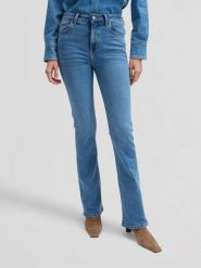 DAMSKIE SPODNIE LEE BREESE BOOT SAPPHIRE POND 112378934. Niebieskie spodnie materiałowe damskie Lee, bez wzorów, z jeansu. Za 229.99 zł.