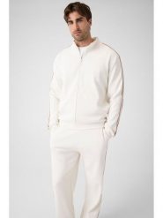 Guess Kardigan 183092 Biały Classic Fit. Białe kardigany męskie Guess, l, z aplikacjami, bez kołnierzyka. Za 474.99 zł.