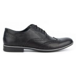 Olivier Buty wizytowe skórzane Brogsy 306GT czarne. Czarne buty wizytowe męskie ze skóry, bez zapięcia. Za 319.69 zł.