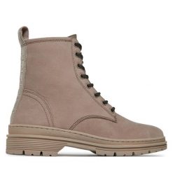 Trapery Tamaris. Brązowe trapery damskie Tamaris, bez obcasa. Za 499.99 zł.