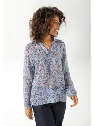 Aniston Bluzka w kolorze błękitnym rozmiar: 46. Niebieskie bluzki damskie Aniston, bez wzorów, bez kołnierzyka, bez ramiączek. Za 65.38 zł.