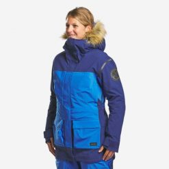 Second Life - Parka trekkingowa damska Forclaz Arctic 900 -33°C wodoodporna. Niebieskie parki damskie FORCLAZ, na zimę, l, bez wzorów, z futra. Za 799.00 zł.