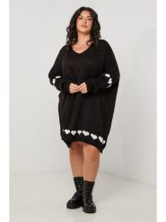 Curvy Lady Sukienka dzianinowa w kolorze czarnym rozmiar: 40/42. Czarne sukienki damskie Curvy Lady, bez wzorów, z dzianiny, klasyczne, bez kołnierzyka, bez ramiączek, midi. Za 78.99 zł.