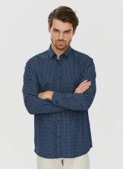 PAKO LORENTE – Granatowa koszula o prostym kroju we wzór paisley P24SF-1X-029-G-R - Pako Lorente. Koszule męskie Pako Lorente, m, bez wzorów, bez kołnierzyka, bez ramiączek. Za 89.99 zł.