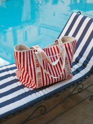 BIG STAR Shopper bag w kolorze kremowo-czerwonym - 50 x 40 cm rozmiar: onesize. Brązowe shopper bag damskie Big Star, bez wzorów, z materiału, na ramię, bez dodatków. Za 139.99 zł.