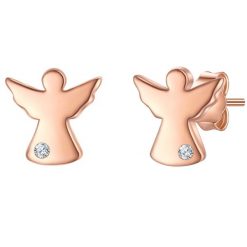 Glanzstücke München Kolczyki Aniol ze Srebra Sterling w rózowym zlocie z Diamentem Hodowanym w Laboratorium 1 ct Damski. Czerwone kolczyki damskie Glanzstücke München, z diamentem, pozłacane, na sztyftcie. Za 263.49 zł.