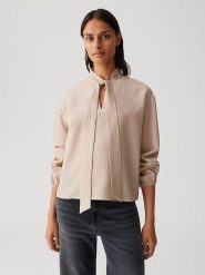 OPUS Bluzka w kolorze beżowym rozmiar: 38. Brązowe bluzki damskie Opus, bez wzorów, bez kołnierzyka, bez ramiączek. Za 143.90 zł.