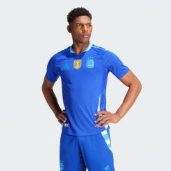 Koszulka Argentina 2024 Away Authentic. Niebieskie t-shirty sportowe męskie Adidas, l, bez ramiączek, do piłki nożnej. Za 401.75 zł.