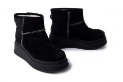MACIEJKA 06769-01/00-4 czarny, botki damskie. Czarne botki damskie Maciejka, na zimę, bez obcasa, bez zapięcia. Za 474.90 zł.