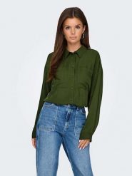 ONLY Bluzka w kolorze zielonym rozmiar: M. Zielone bluzki damskie Only, m, bez wzorów, bez kołnierzyka, bez ramiączek. Za 78.84 zł.
