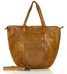 Shopper bag skórzany MARCO MAZZINI camelowy VS1b. Shopper bag damskie bez wzorów, ze skóry, duże, bez dodatków. Za 474.05 zł.