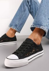 Czarne Trampki Przed Kostkę z Ażurową Cholewką Shiliarre. Czarne trampki i tenisówki damskie Renee, w ażurowe wzory, przed kostkę. Za 79.99 zł.