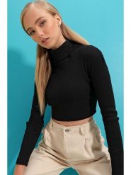 Trend Alacati Sweter w kolorze czarnym rozmiar: L. Czarne golfy damskie Trend Alacati, l, z bawełny, bez kołnierzyka. Za 39.99 zł.