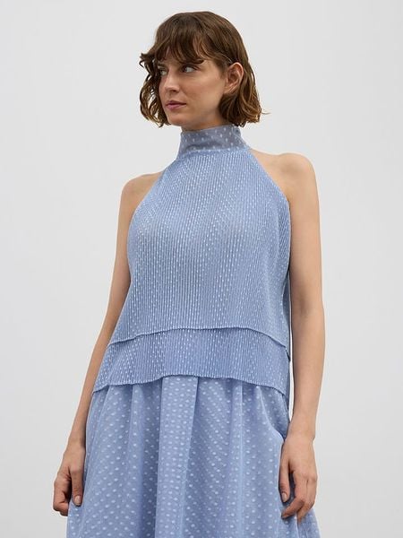 BGN Bluzka w kolorze błękitnym rozmiar: 36. Niebieskie bluzki damskie BGN, bez wzorów, bez kołnierzyka, bez ramiączek. Za 78.28 zł.