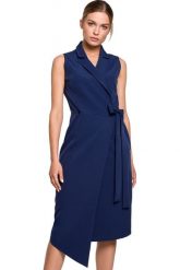 Sukienka marynarka na lato bez rękawów asymetryczna żakietowa granat. Marynarki i żakiety damskie Sukienki.shop, xl, bez wzorów, biznesowe. W wyprzedaży za 160.00 zł.