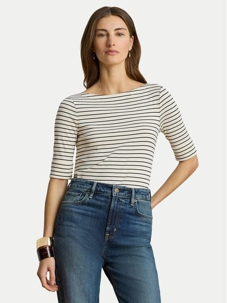 LAUREN RALPH LAUREN Bluzka Judy 200P13919004 Kremowy Regular Fit. Białe bluzki damskie Lauren Ralph Lauren, s, bez wzorów, z bawełny, bez ramiączek. Za 329.99 zł.