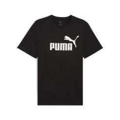 Męska koszulka Essentials z logo No. 1 PUMA. Czarne t-shirty sportowe męskie Puma, m, z gumy, bez ramiączek, do biegania. Za 78.99 zł.