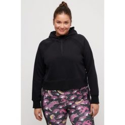 Damskie Bluza krótki fason długi rękaw kaptur. Czarne bluzy z kapturem damskie Ulla Popken, plus size, z bawełny. W wyprzedaży za 191.99 zł.