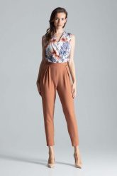 Brązowe Eleganckie Spodnie o Lekko Podwyższonym Stanie. Brązowe spodnie materiałowe damskie Figl, bez wzorów, z materiału, eleganckie, z podwyższonym stanem. Za 219.00 zł.