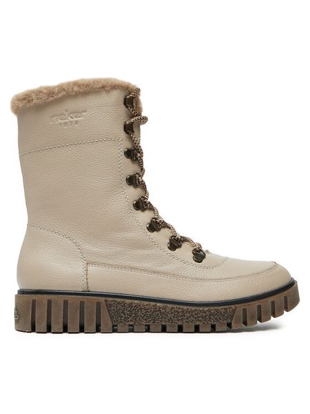 Rieker Trzewiki Y3405-60 Beżowy. Brązowe botki damskie Rieker, ze skóry, bez obcasa, na płaskiej podeszwie, bez zapięcia. Za 309.99 zł.