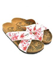 Calceo Klapki w kolorze biało-różowym rozmiar: 39. Białe klapki damskie Calceo, bez wzorów, z materiału, bez obcasa. Za 126.99 zł.