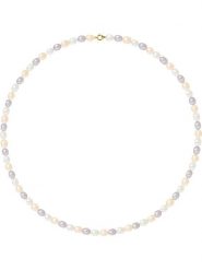 Pearline Naszyjnik perłowy w kolorze biało-fioletowo-brzoskwiniowym - dł. 42 cm rozmiar: onesize. Białe naszyjniki damskie Pearline, złote. Za 282.99 zł.