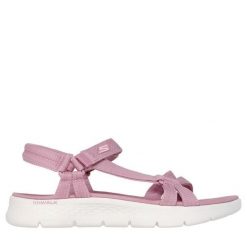 Sandały damskie SKECHERS Go Walk Flex Sandal Sublime. Fioletowe sandały damskie Skechers, bez wzorów, bez obcasa. Za 219.99 zł.