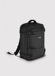 PAKO LORENTE - Kabinowy plecak męski. Czarne plecaki męskie Pako Lorente, bez wzorów, z poliesteru. Za 199.99 zł.