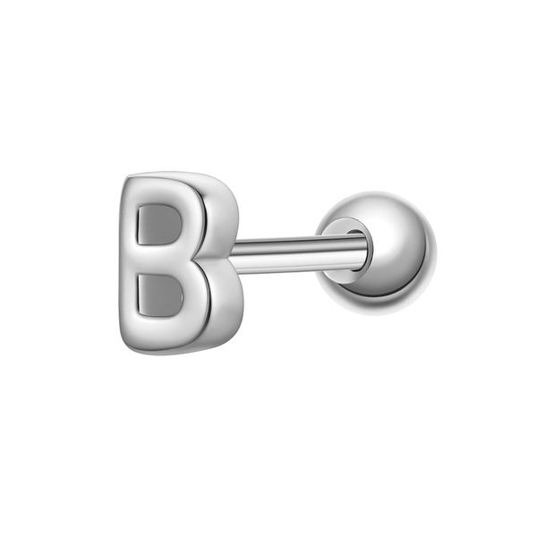 Glanzstücke München Piercing Litera B ze srebra próby 925 w kolorze srebrnym Kolczyki 1 ct Damski. Szare kolczyki damskie Glanzstücke München, srebrne. Za 110.49 zł.