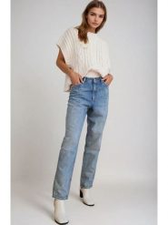 Monki Dżinsy - Regular fit - w kolorze błękitnym rozmiar: W25. Niebieskie jeansy damskie Monki, z podwyższonym stanem. Za 60.99 zł.