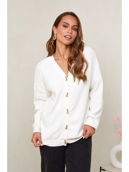 Soft Cashmere Kardigan w kolorze kremowym rozmiar: 34/36. Brązowe kardigany damskie Soft Cashmere, bez wzorów. Za 147.95 zł.