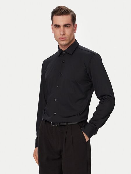 HUGO Koszula Kenno 50481195 Czarny Slim Fit. Czarne koszule męskie Hugo, m, bez wzorów, z syntetyku, bez kołnierzyka, bez ramiączek. Za 399.99 zł.