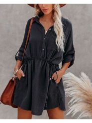 Milan Kiss Sukienka w kolorze czarnym rozmiar: XL. Czarne sukienki damskie Milan Kiss, xl, bez wzorów, bez kołnierzyka, bez ramiączek, mini. Za 152.99 zł.