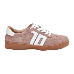 Sneakersy Buty Sportowe Zamszowe Vinceza 79517 Beżowe beżowy. Brązowe buty sportowe na co dzień damskie bez wzorów, z materiału. Za 253.86 zł.
