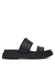 Timberland Klapki Clairemont Way TB0A63NGW021 Czarny. Czarne klapki damskie Timberland, bez wzorów, ze skóry, bez obcasa. Za 259.99 zł.