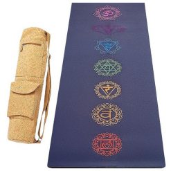 Antypoślizgowa mata do jogi Comfort 5mm, guma-mikrofibra +Torba z korka 7 czakr. Torebki klasyczne damskie ACHAMANA, bez wzorów, z gumy, zamszowe, bez dodatków. W wyprzedaży za 550.00 zł.